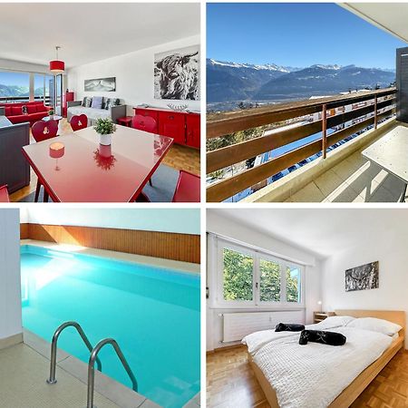 Pied-A-Terre In Crans-Montana, Pool And View - Swiss Alps Apartman Kültér fotó